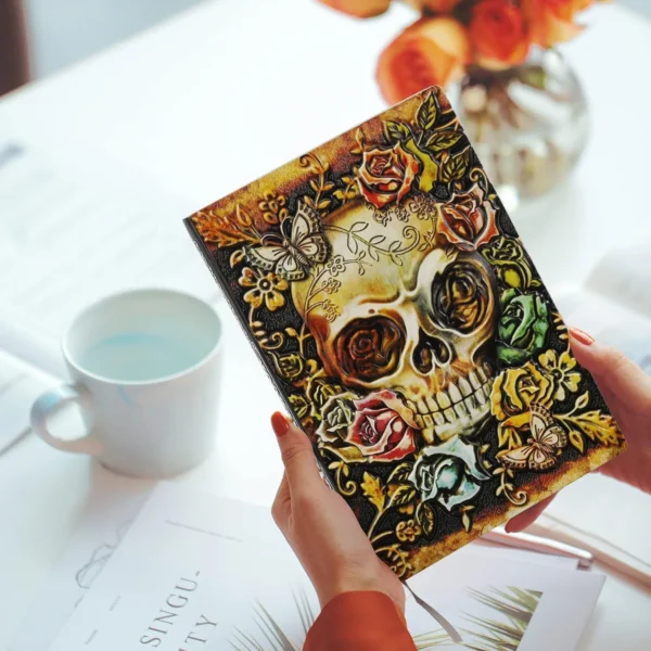 3D Skull Embossed Notebook