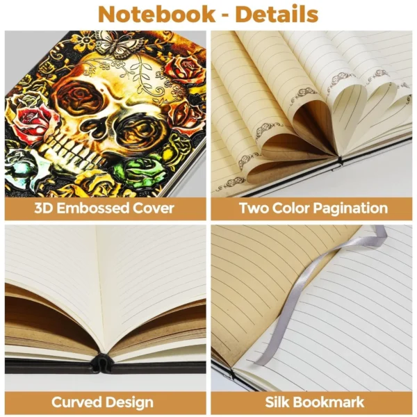 Leather Journal with Skull Design